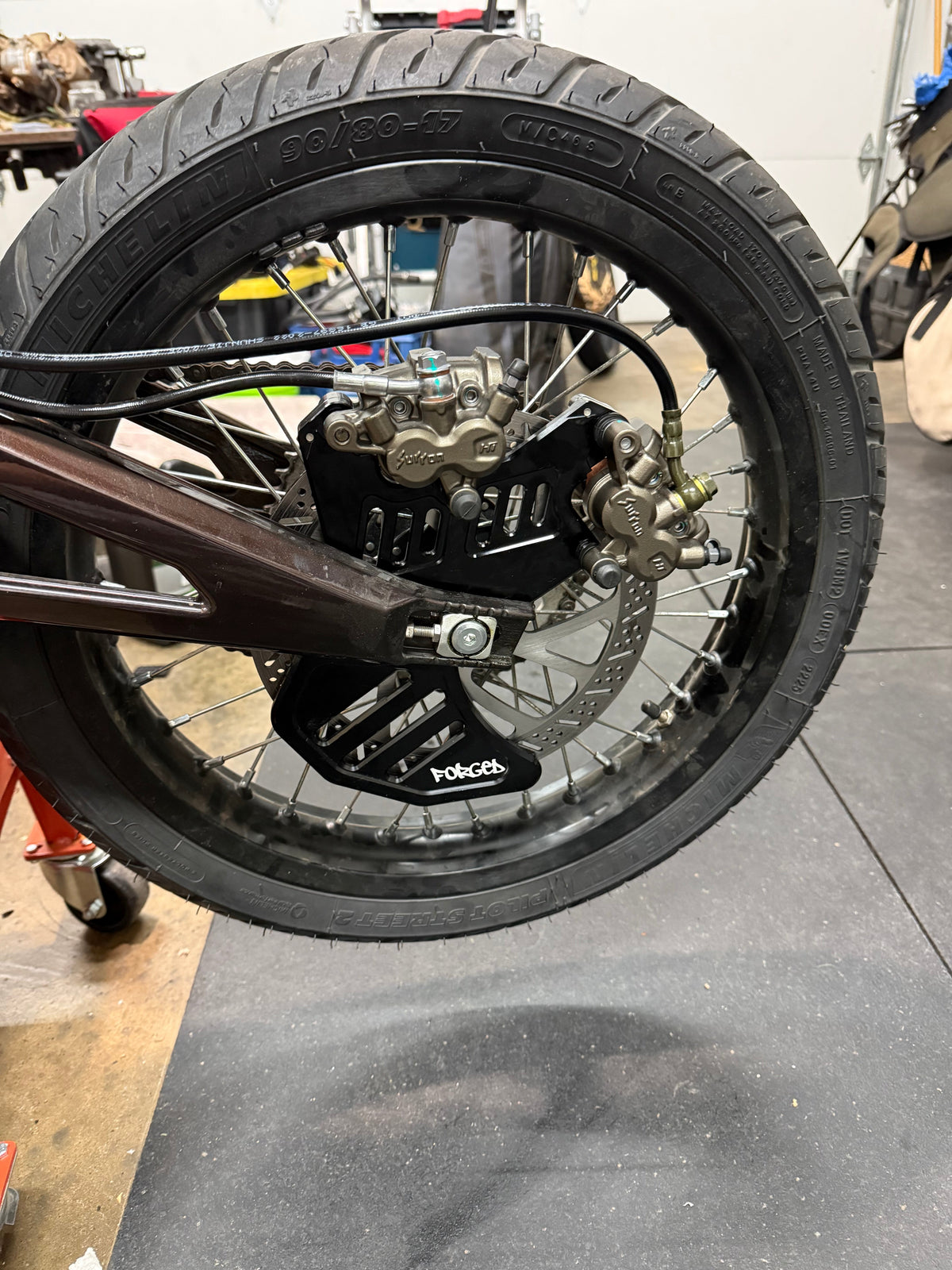 Upgraded Dual Caliper Mount + Rotor Guard for Sur Ron, Talaria & Segway | Heavy Duty Metal Forged Racing