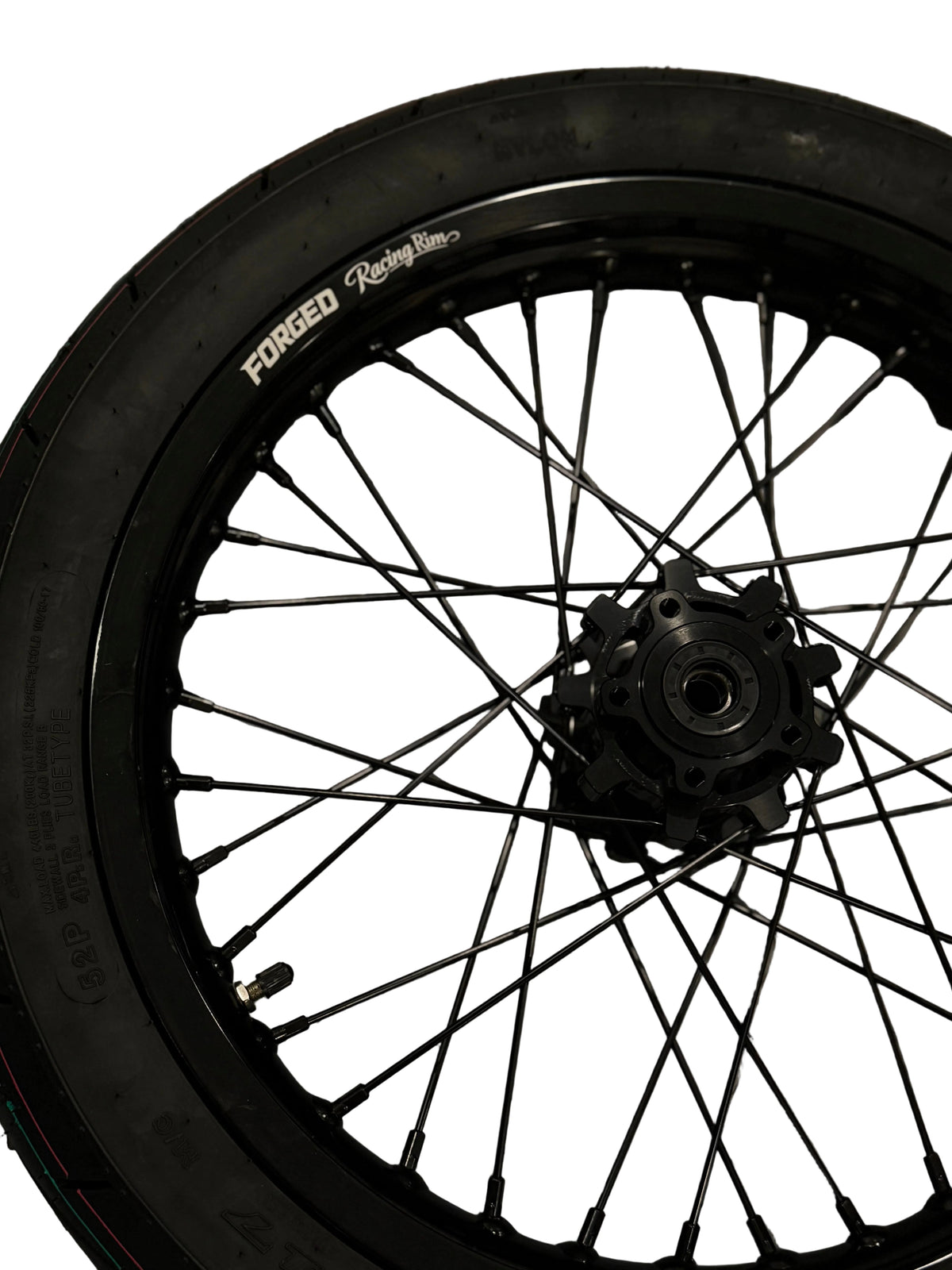 Surron Light Bee X / E-Ride Pro Supermoto Wheelset (Thick/Wide) - Chrome Silver / Gloss Black Forged Racing