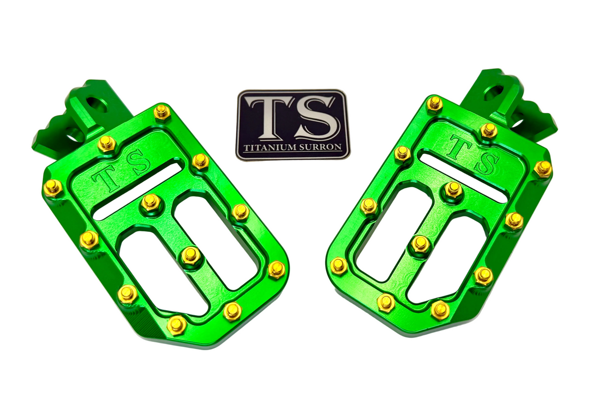 TS Custom Foot Pegs w/ Titanium Grips for Surron and Most Light E-moto Titanium Surron
