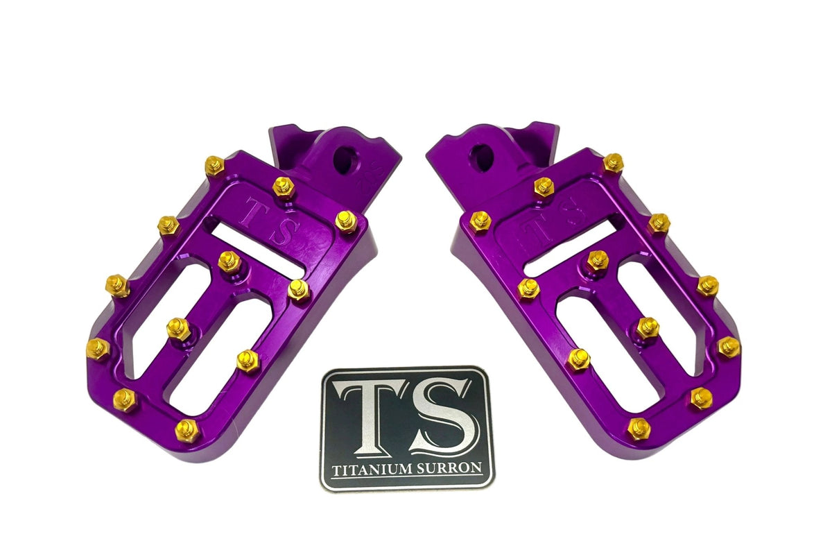 TS Custom Foot Pegs w/ Titanium Grips for Surron and Most Light E-moto Titanium Surron