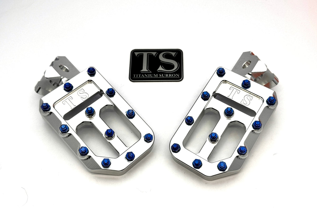 TS Custom Foot Pegs w/ Titanium Grips for Surron and Most Light E-moto Titanium Surron