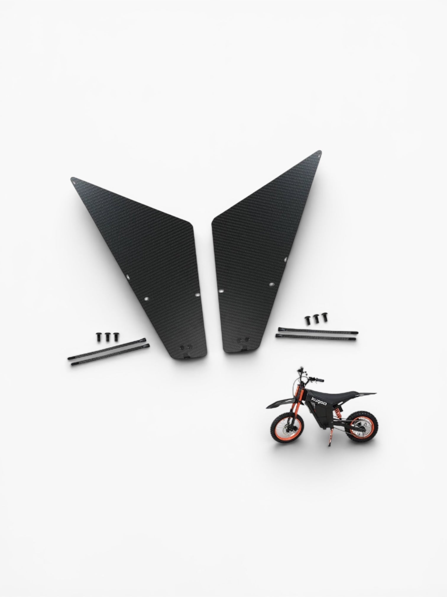 Carbon Fiber Style Side Panel Battery Cover Guards for Tuttio Soleil 01 Electric Dirt Bike Emoto Supply