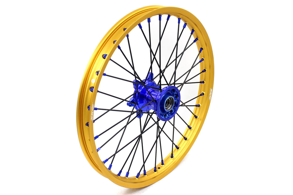 KKE 21"&19" Mx Dirtbike Cast Wheels For YAMAHA YZ125 YZ250 YZ250F YZ450F Gold Rim Black Spokes KKE Racing