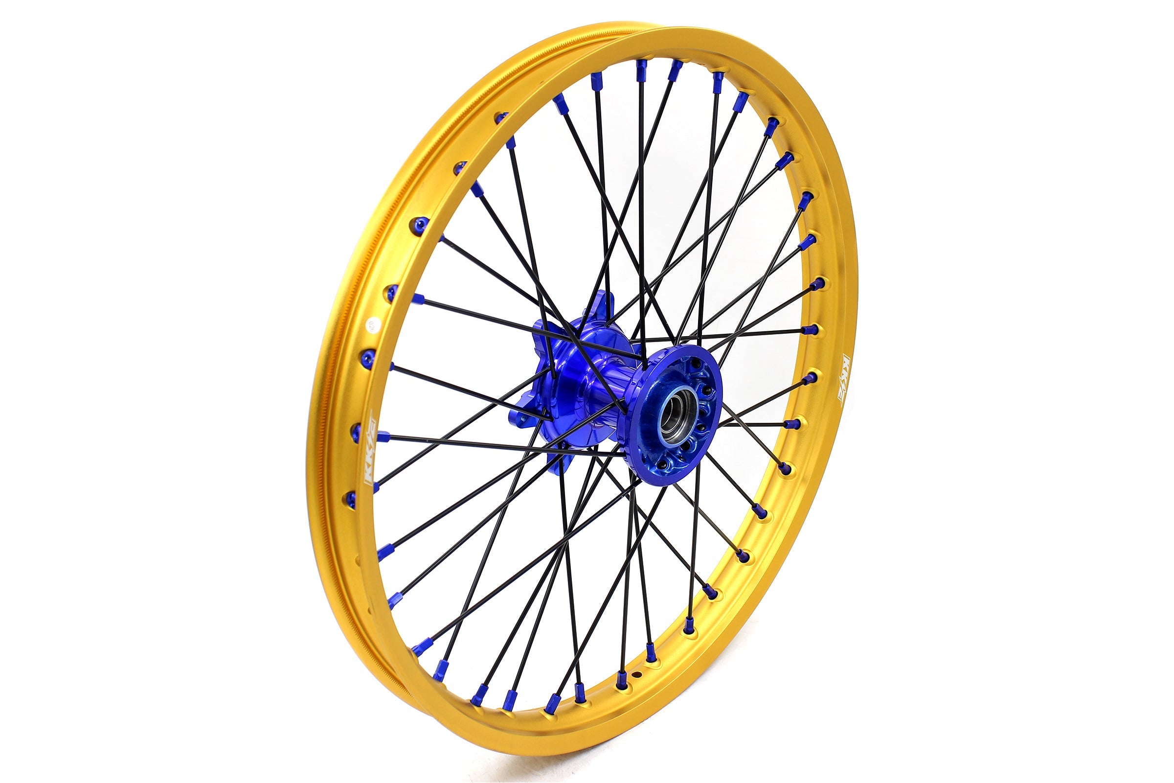 KKE 21"&19" Mx Dirtbike Cast Wheels For YAMAHA YZ125 YZ250 YZ250F YZ450F Gold Rim Black Spokes KKE Racing