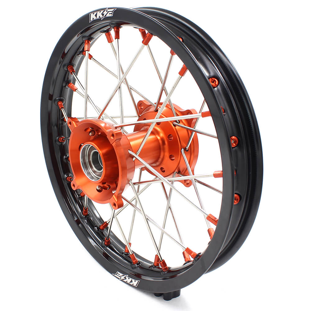 KKE 17"*1.4/14"*1.6 Kid's Big Wheels Rims Fit KTM SX 85 2003-2020 Orange Nipples KKE Racing