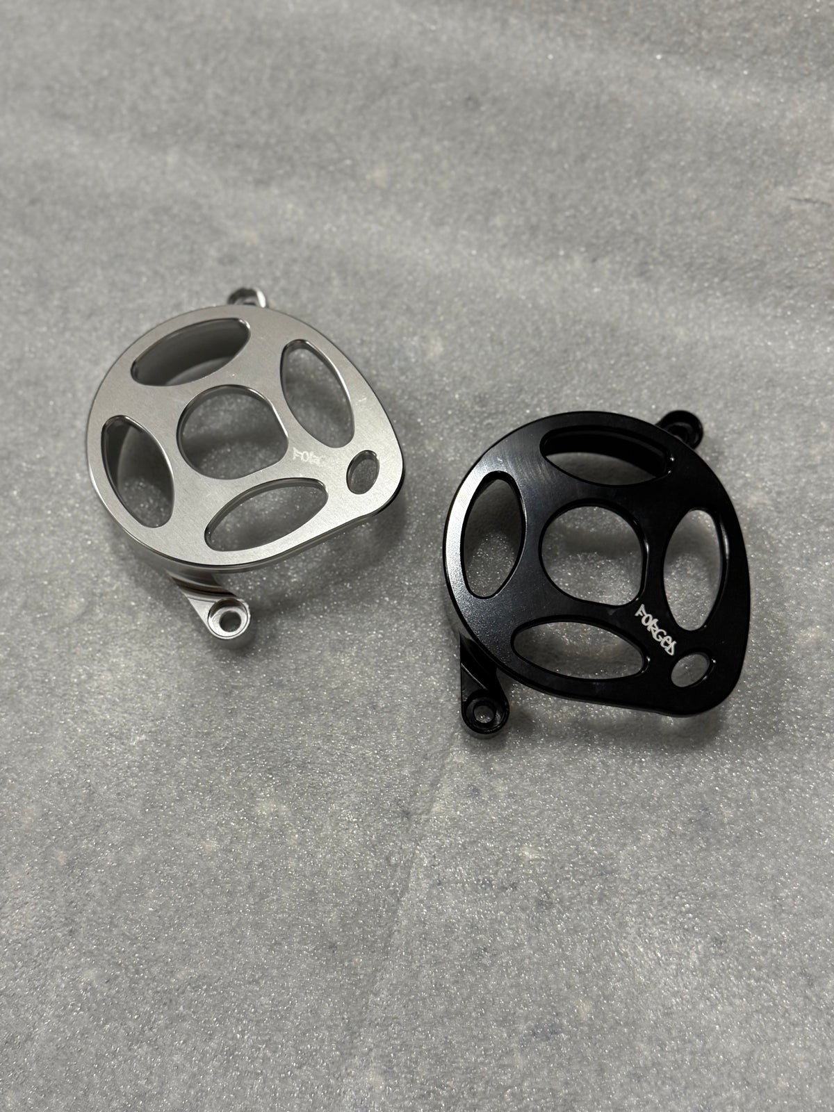 Surron Ultra Bee Metal Motor Cover | CNC Upgrade Replacement (Black & Chrome) Forged Racing