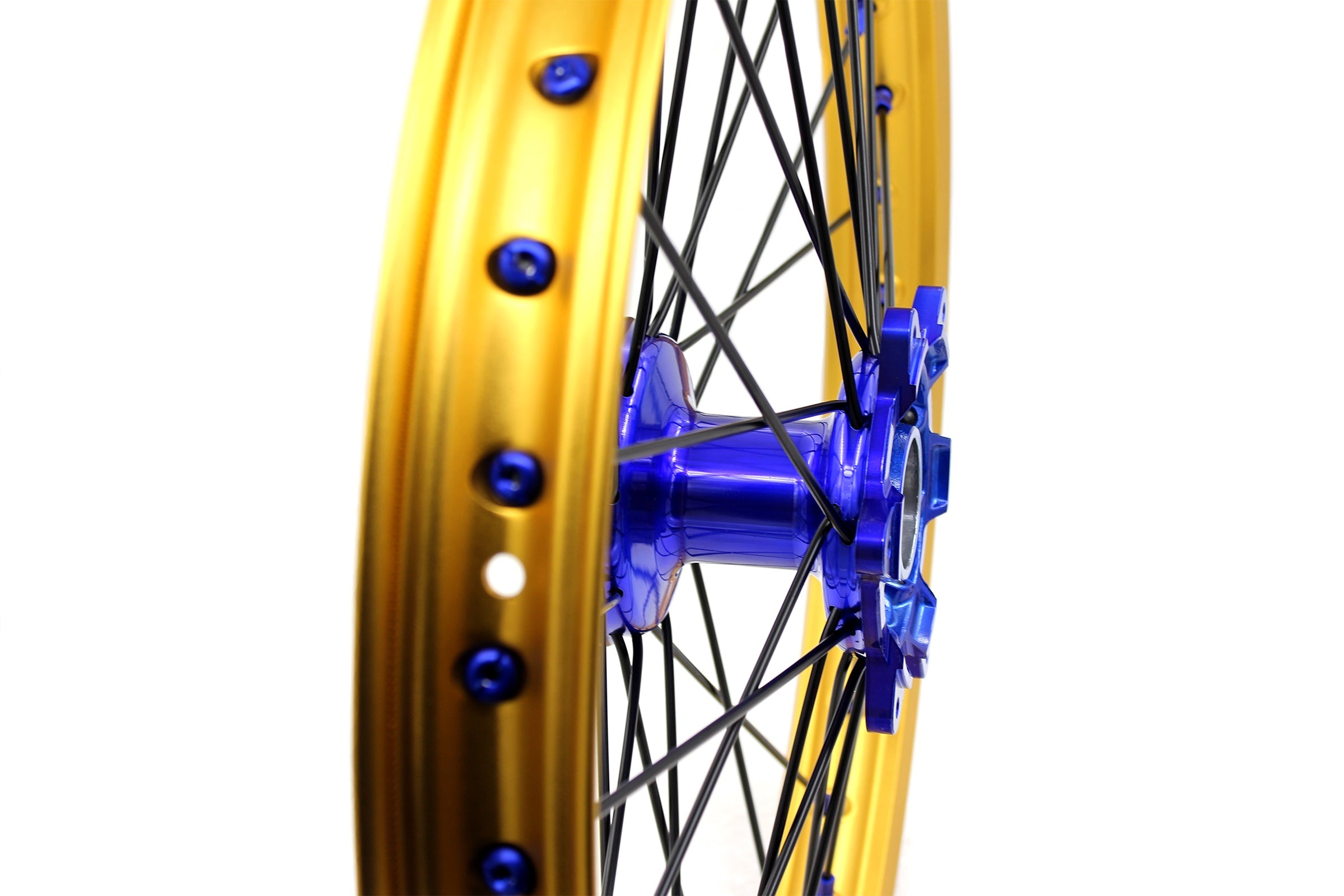 KKE 21"&19" Mx Dirtbike Cast Wheels For YAMAHA YZ125 YZ250 YZ250F YZ450F Gold Rim Black Spokes KKE Racing
