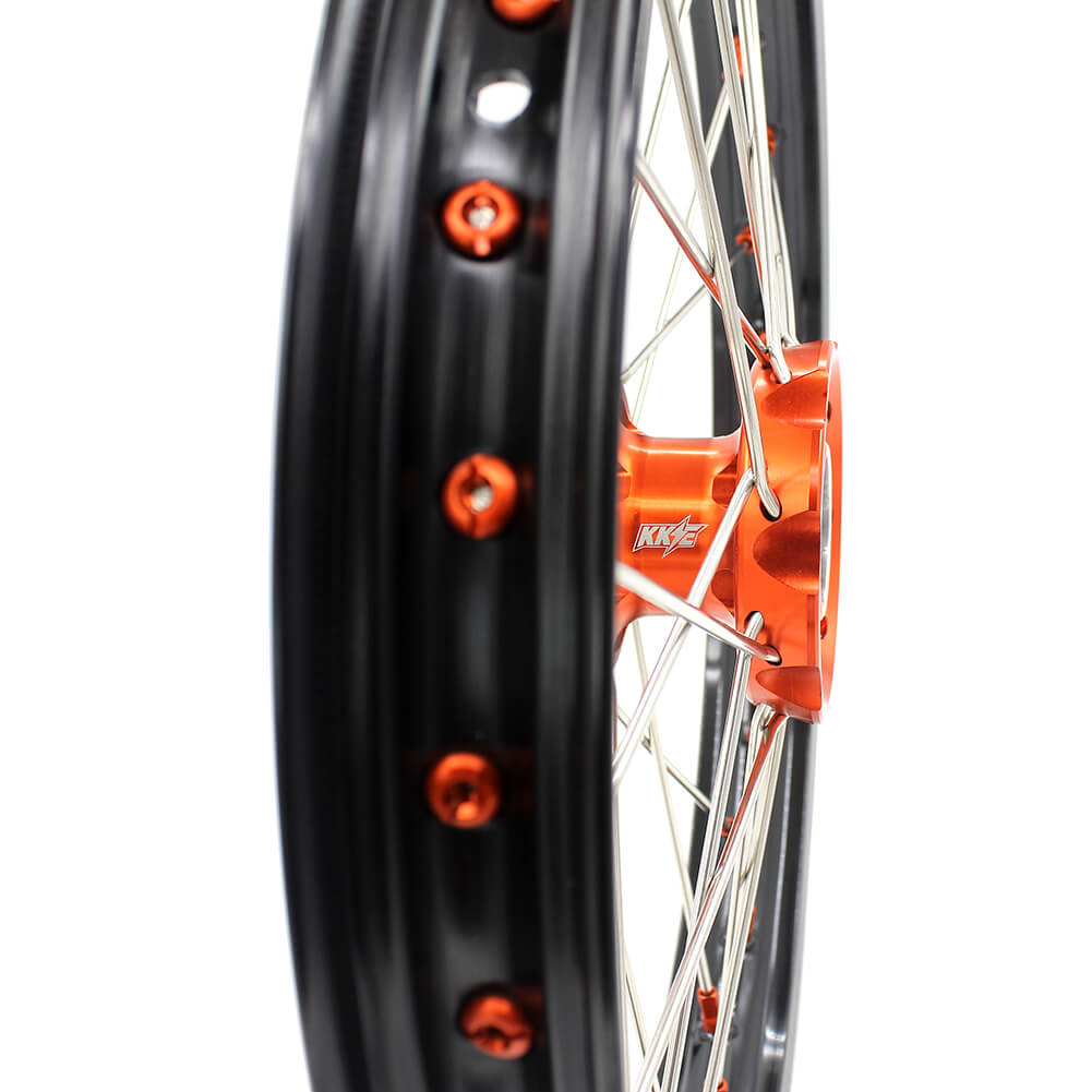 KKE 17"*1.4/14"*1.6 Kid's Big Wheels Rims Fit KTM SX 85 2003-2020 Orange Nipples KKE Racing