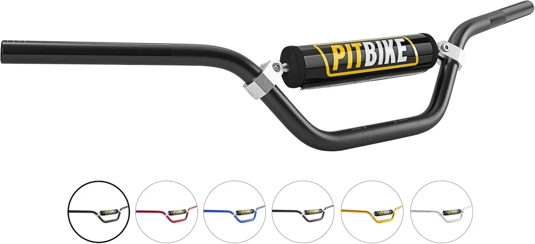 Voltrix Racing 7/8" Mid-Rise Motorcycle Handlebars with Crossbar Pad – Universal Dirt Bike, Pit Bike & Mini Bike Handlebar Kit Emoto Supply