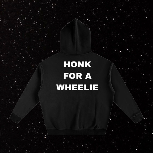 Black Honk For A Wheelie Hoodie Luxury Moto
