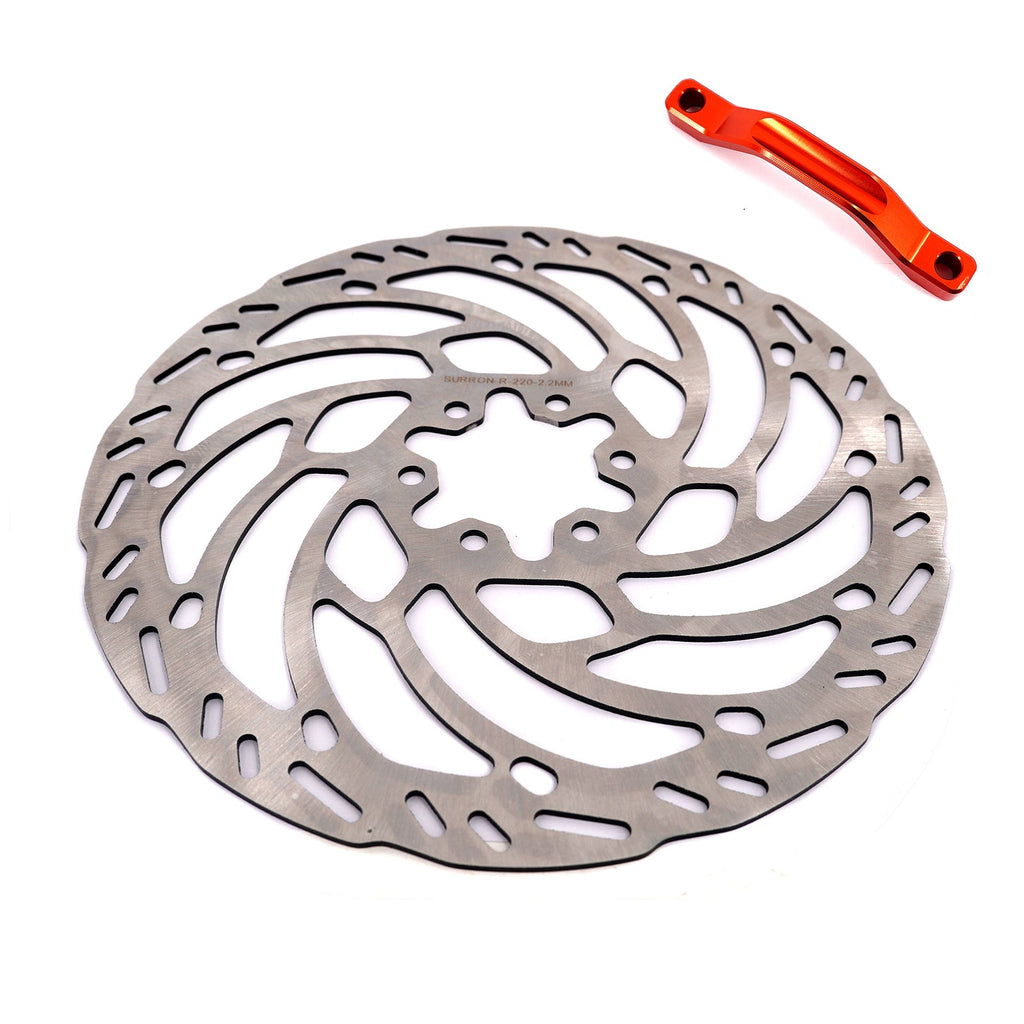 KKE Front 220MM Disc with Adapter For Surron Light Bee X, Segway X160/X260, E-Ride Pros SS, Talaria MX3 (Collective) KKE Racing