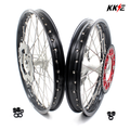KKE 21 & 18 Casting MX Rims for Honda XR650R 2000-2008 240MM/240MM Disc Silver&Black KKE Racing