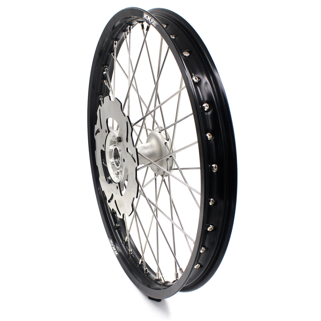 KKE 21 & 18 Casting MX Rims for Honda XR400R 96-04 XR600R 91-2000 240MM/220MM Disc Silver&Black KKE Racing