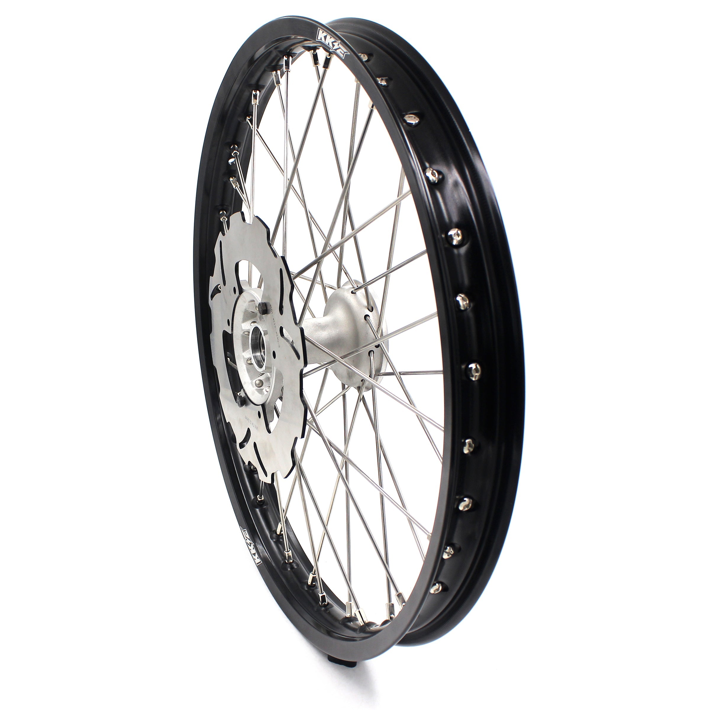 KKE 21 & 18 Casting MX Rims for Honda XR400R 96-04 XR600R 91-2000 240MM/220MM Disc Silver&Black KKE Racing