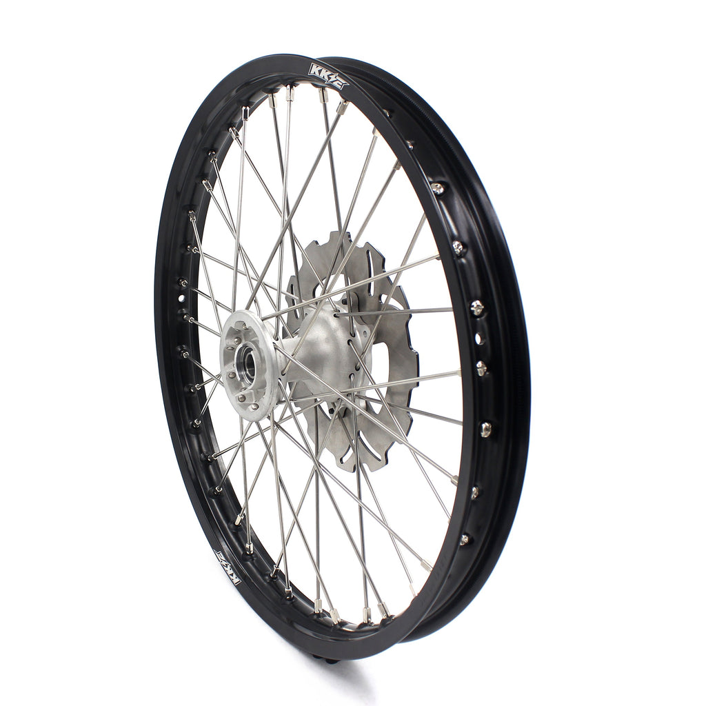 KKE 21 & 18 Casting MX Rims for Honda XR400R 96-04 XR600R 91-2000 240MM/220MM Disc Silver&Black KKE Racing