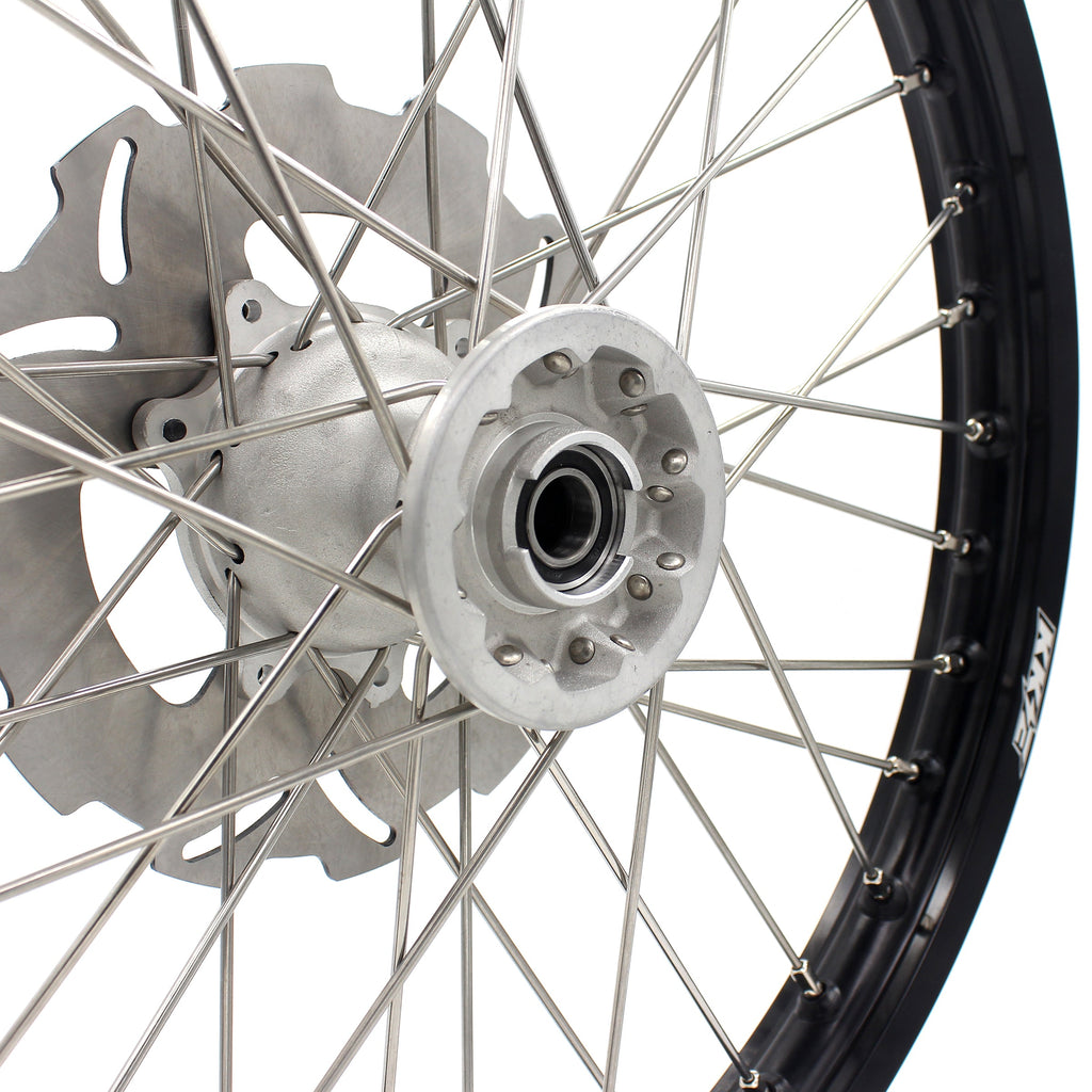 KKE 21 & 18 Casting MX Rims for Honda XR650R 2000-2008 240MM/240MM Disc Silver&Black KKE Racing