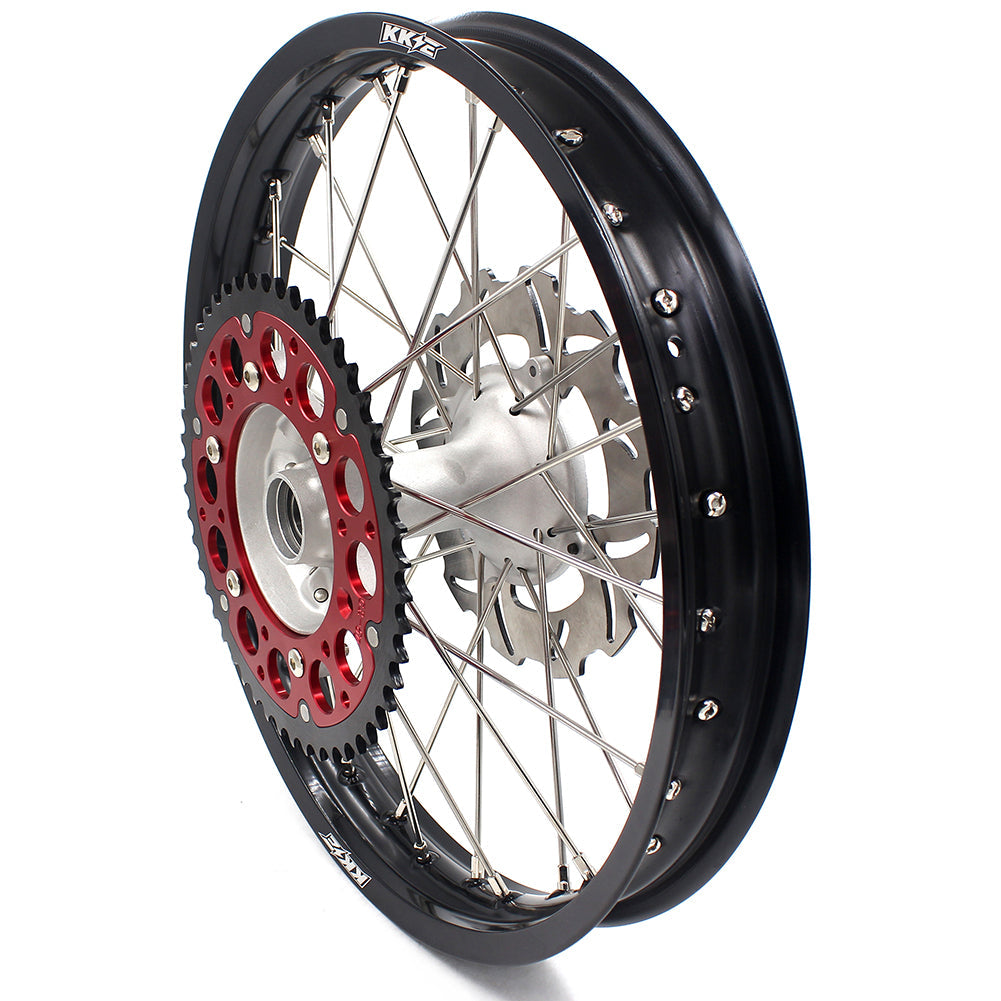 KKE 21 & 19 Casting MX Rims for Honda XR400R 96-04 XR600R 91-2000 240MM/220MM Disc Silver&Black KKE Racing