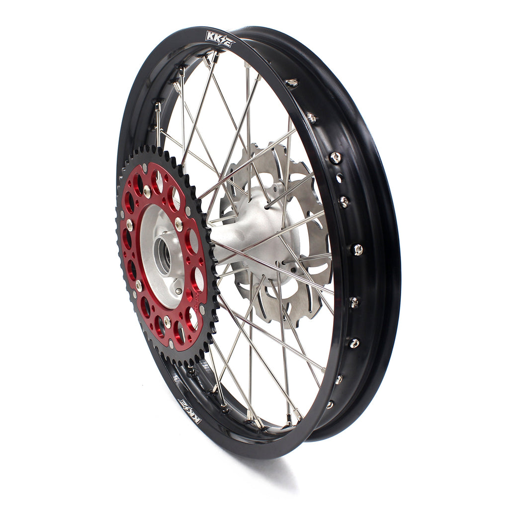 KKE 21 & 18 Casting MX Rims for Honda XR650R 2000-2008 240MM/240MM Disc Silver&Black KKE Racing