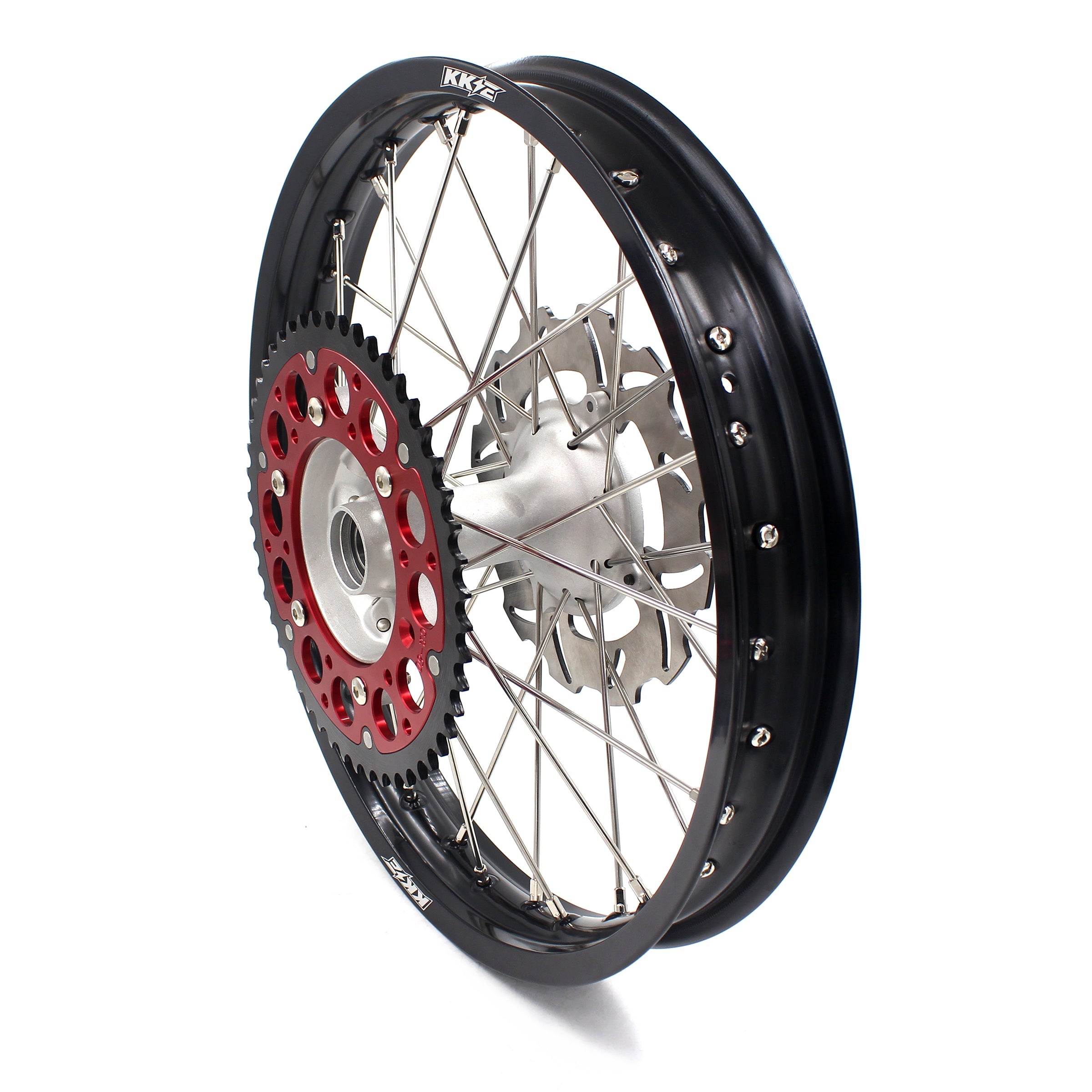 KKE 21 & 18 Casting MX Rims for Honda XR650R 2000-2008 240MM/240MM Disc Silver&Black KKE Racing