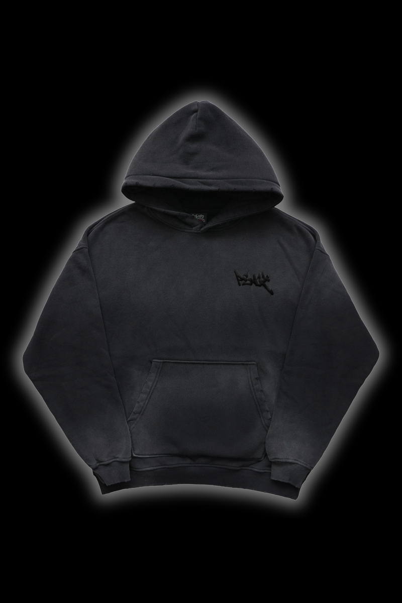 Peak Puff Washed Hoodie - Black Peak
