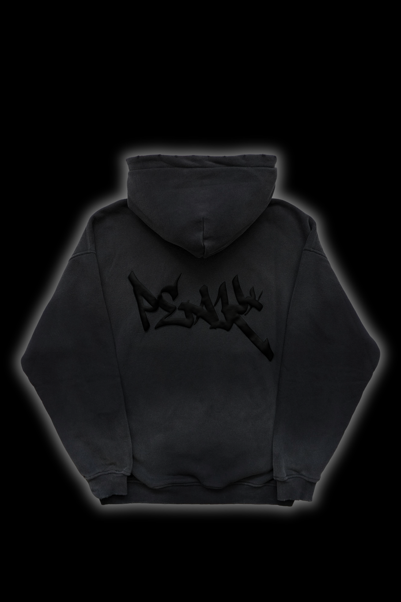 Peak Puff Washed Hoodie - Black Peak