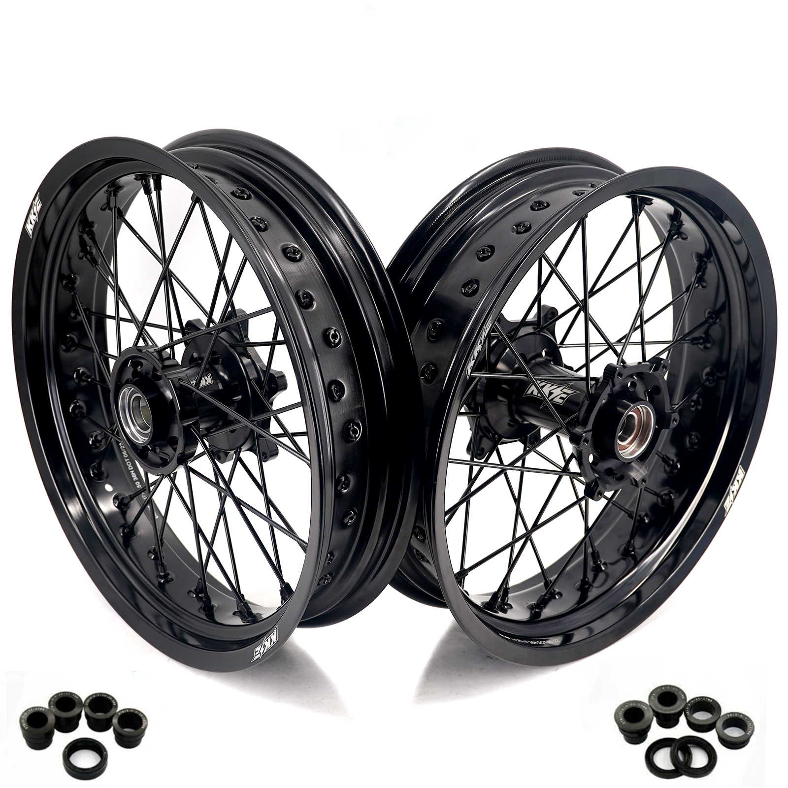 KKE 3.5*17'' & 4.25*17'' Supermoto Wheels Rims Fit STARK VARG MX EX Electric Dirt Bike All Black KKE Racing