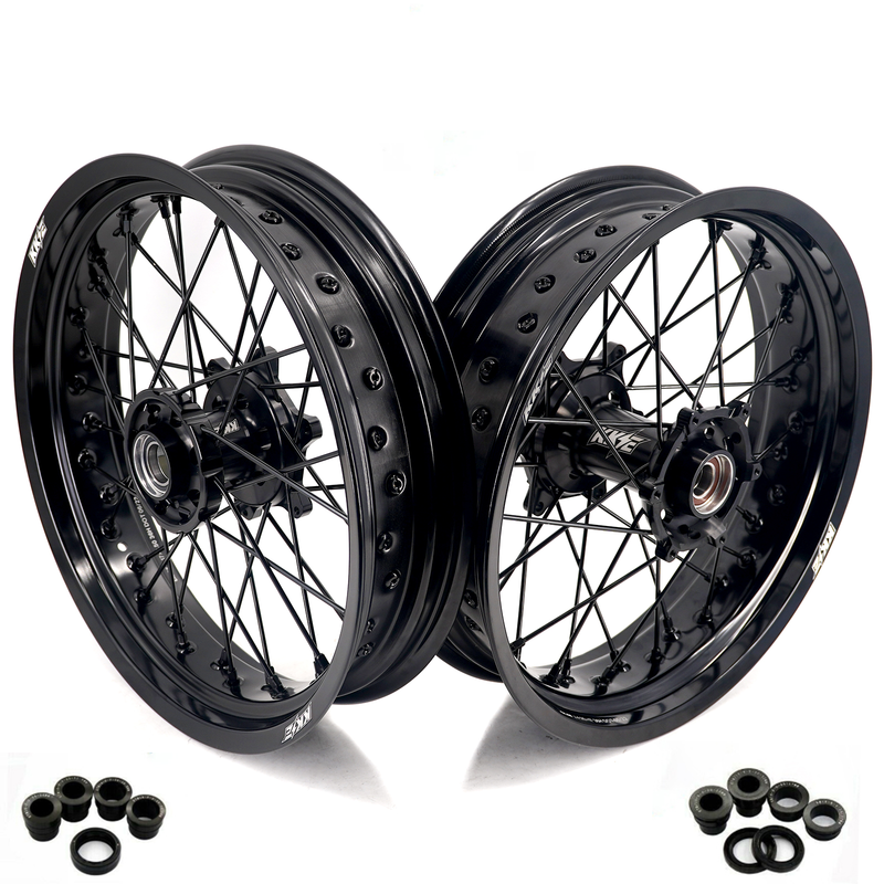 KKE 3.5*17'' & 4.25*17'' Supermoto Wheels Rims Fit STARK VARG MX EX Electric Dirt Bike All Black KKE Racing