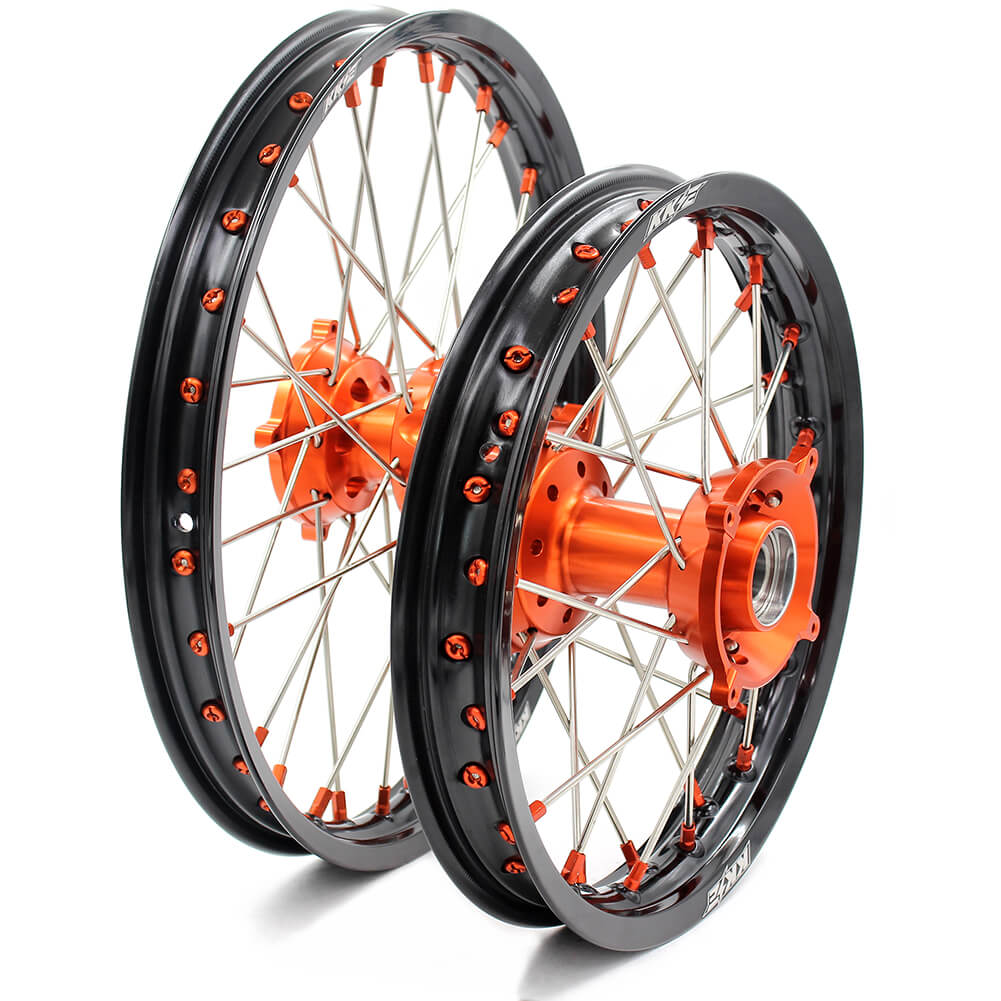 KKE 17"*1.4/14"*1.6 Kid's Big Wheels Rims Fit KTM SX 85 2003-2020 Orange Nipples KKE Racing
