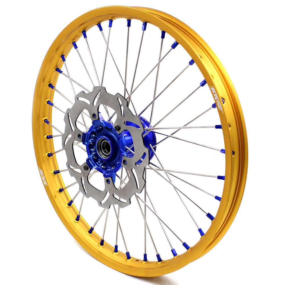 KKE 21"&18" Enduro Dirtbike Casting Wheels For YAMAHA YZ125 YZ250 1999-2016 YZ250F YZ450F 2003-2015 Gold Rim With Disc KKE Racing