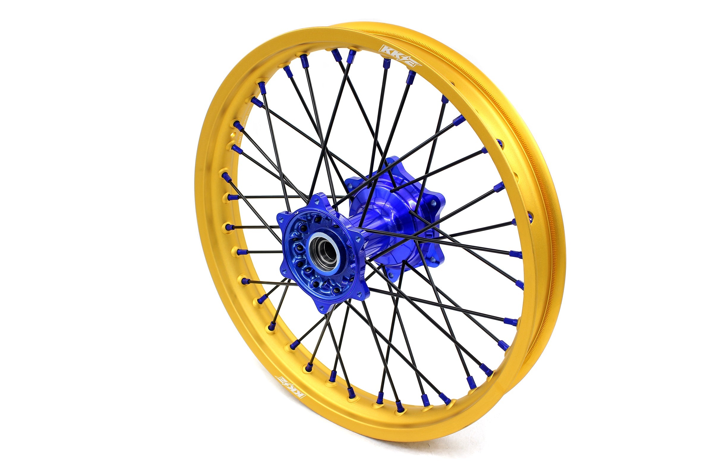 KKE 21"&19" Mx Dirtbike Cast Wheels For YAMAHA YZ125 YZ250 YZ250F YZ450F Gold Rim Black Spokes KKE Racing