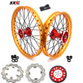 KKE 21" 19" Cast Red Hubs Billet With Gold Rim For HONDA CR125R 1998-2001 CR250R 1997-2001 KKE Racing