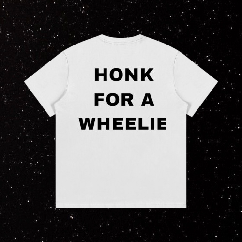 White Honk For A Wheelie Shirt Luxury Moto