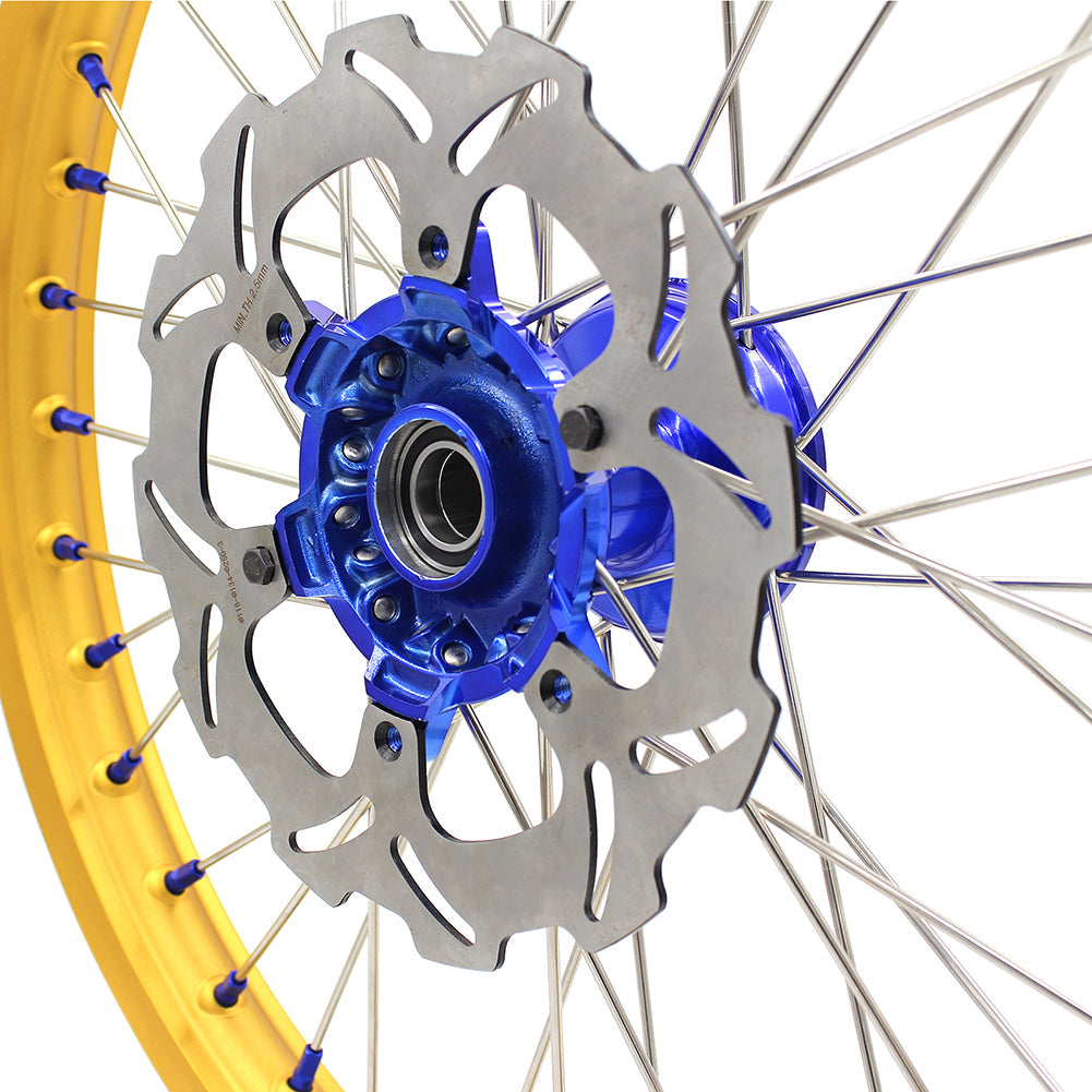 KKE 21"&18" Enduro Dirtbike Casting Wheels For YAMAHA YZ125 YZ250 1999-2016 YZ250F YZ450F 2003-2015 Gold Rim With Disc KKE Racing