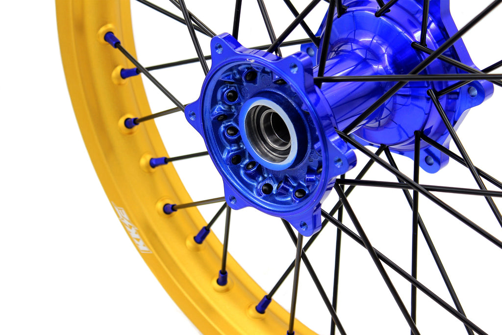 KKE 21"&19" Mx Dirtbike Cast Wheels For YAMAHA YZ125 YZ250 YZ250F YZ450F Gold Rim Black Spokes KKE Racing
