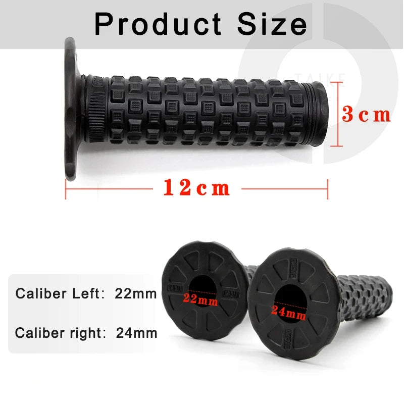 7/8" (22mm) Motorcycle Handlebar Grips – Soft Rubber Pillow Top Dirt Bike Grips for MX, Motocross, Enduro & Off-Road Motorcycles Emoto Supply