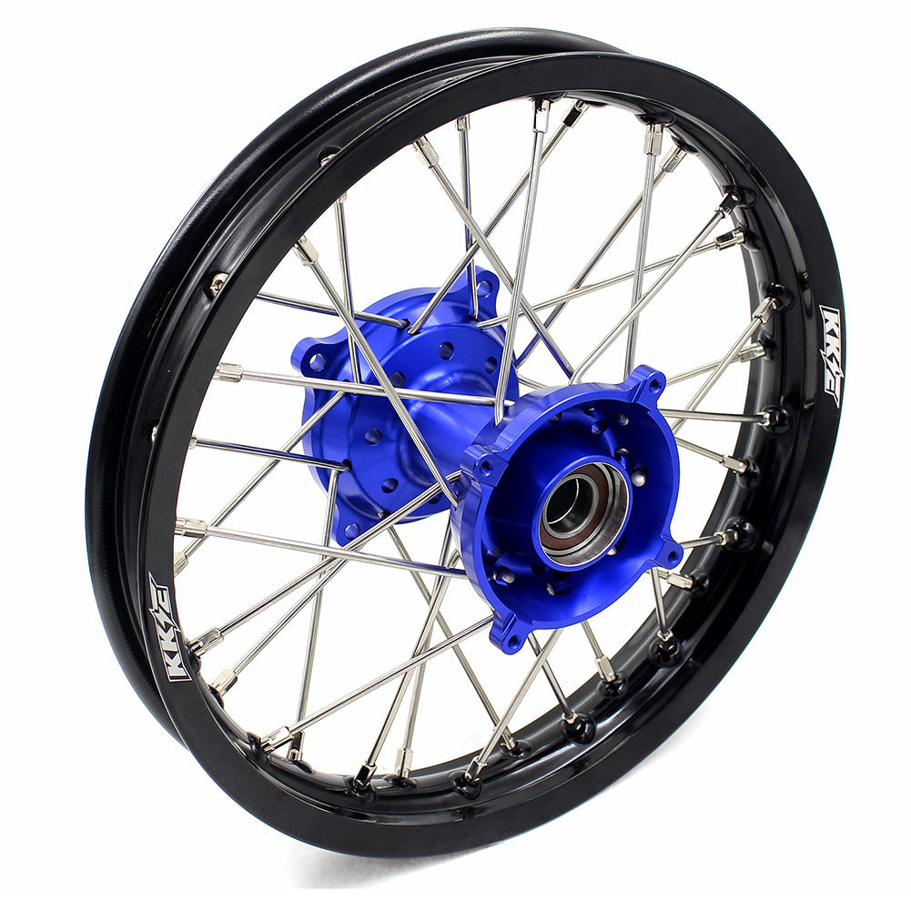 KKE 17"*1.4/14"*1.6 Spoked Kid's Big Wheels Rims Fit KTM SX 85 2003-2020 Husqvarna TC 85 2014-2020 Blue Hub KKE Racing
