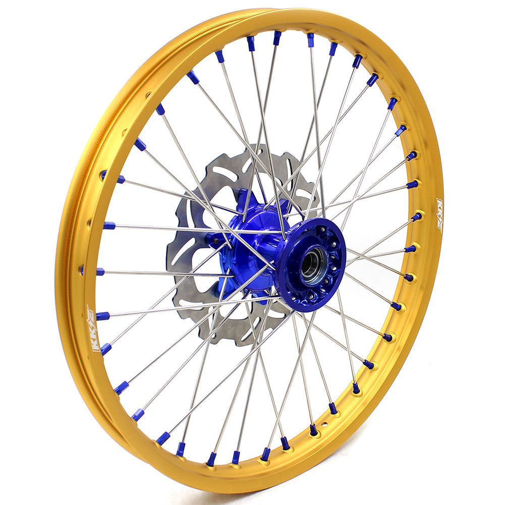 KKE 21"&18" Enduro Dirtbike Casting Wheels For YAMAHA YZ125 YZ250 1999-2016 YZ250F YZ450F 2003-2015 Gold Rim With Disc KKE Racing