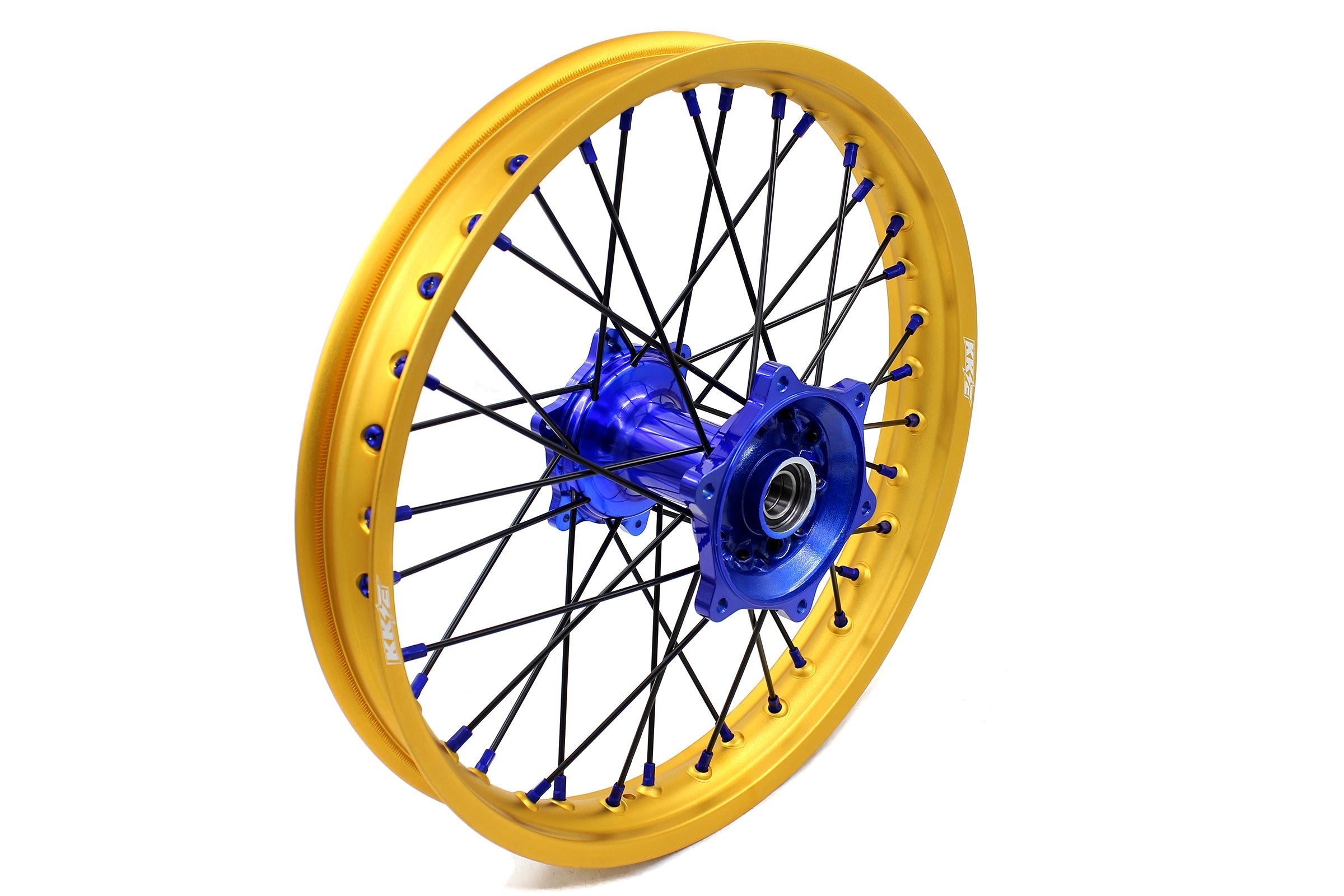 KKE 21"&19" Mx Dirtbike Cast Wheels For YAMAHA YZ125 YZ250 YZ250F YZ450F Gold Rim Black Spokes KKE Racing