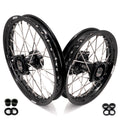 KKE 1.4*14 & 1.6*12 Spoked Kid's Wheels Rims Set for Kawasaki KX65 2000-2024 Black KKE Racing
