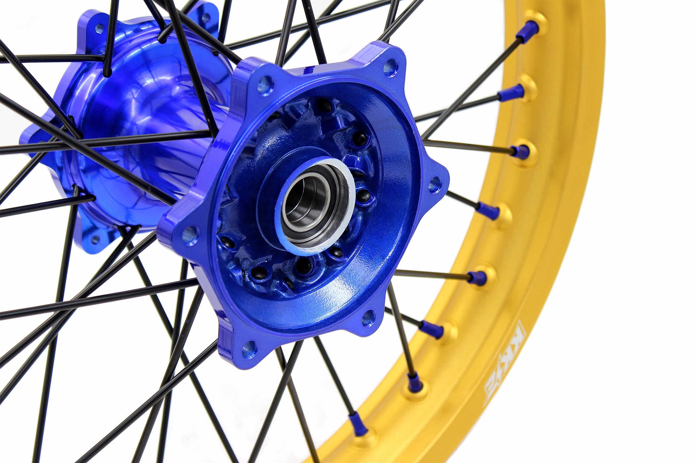 KKE 21"&19" Mx Dirtbike Cast Wheels For YAMAHA YZ125 YZ250 YZ250F YZ450F Gold Rim Black Spokes KKE Racing