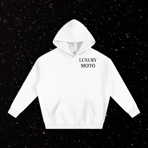 White Luxury Moto Hoodie Luxury Moto