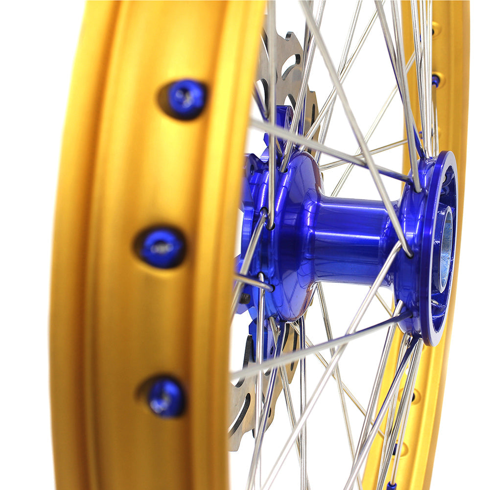 KKE 21"&18" Enduro Dirtbike Casting Wheels For YAMAHA YZ125 YZ250 1999-2016 YZ250F YZ450F 2003-2015 Gold Rim With Disc KKE Racing