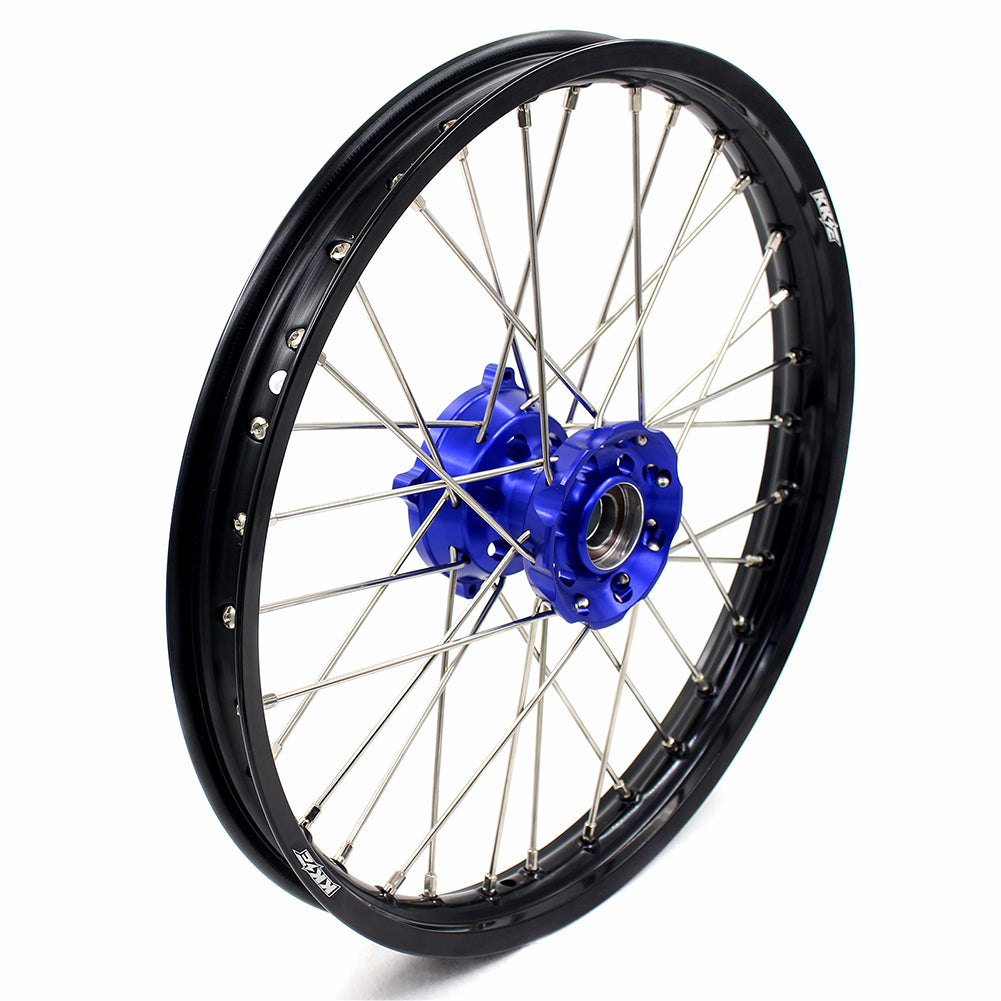 KKE 17"*1.4/14"*1.6 Spoked Kid's Big Wheels Rims Fit KTM SX 85 2003-2020 Husqvarna TC 85 2014-2020 Blue Hub KKE Racing
