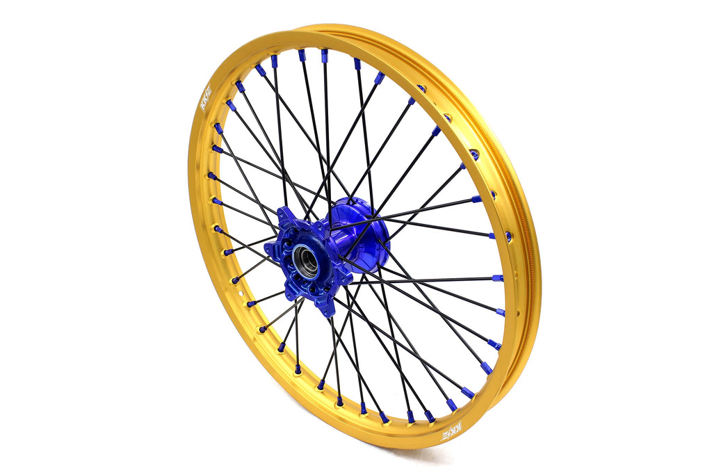 KKE 21"&19" Mx Dirtbike Cast Wheels For YAMAHA YZ125 YZ250 YZ250F YZ450F Gold Rim Black Spokes KKE Racing