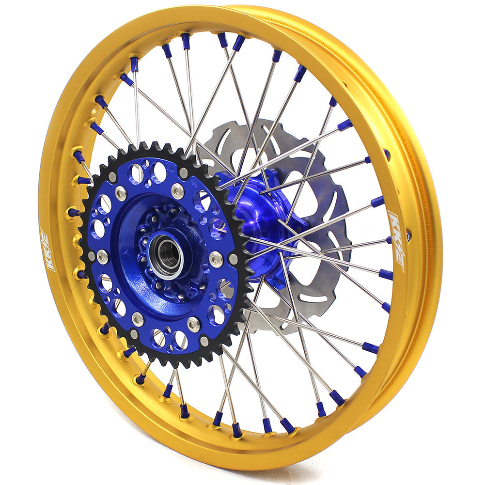 KKE 21"&18" Enduro Dirtbike Casting Wheels For YAMAHA YZ125 YZ250 1999-2016 YZ250F YZ450F 2003-2015 Gold Rim With Disc KKE Racing
