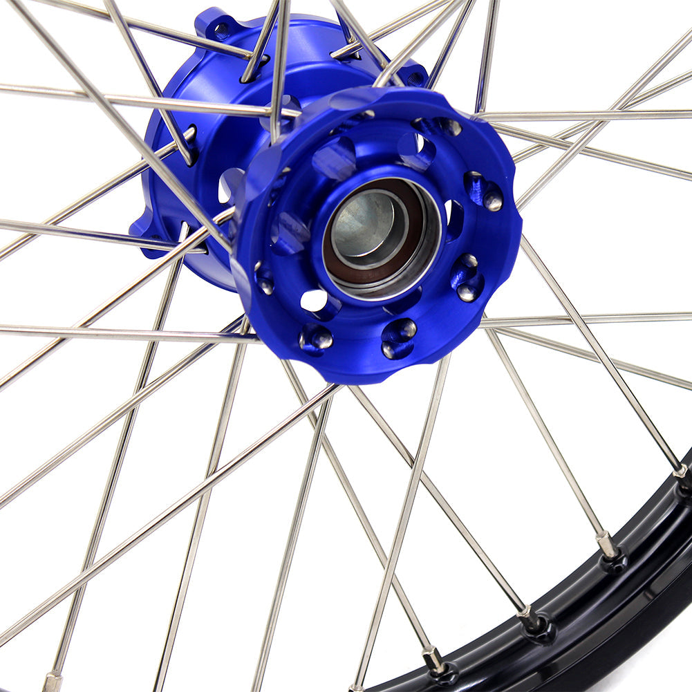 KKE 17"*1.4/14"*1.6 Spoked Kid's Big Wheels Rims Fit KTM SX 85 2003-2020 Husqvarna TC 85 2014-2020 Blue Hub KKE Racing