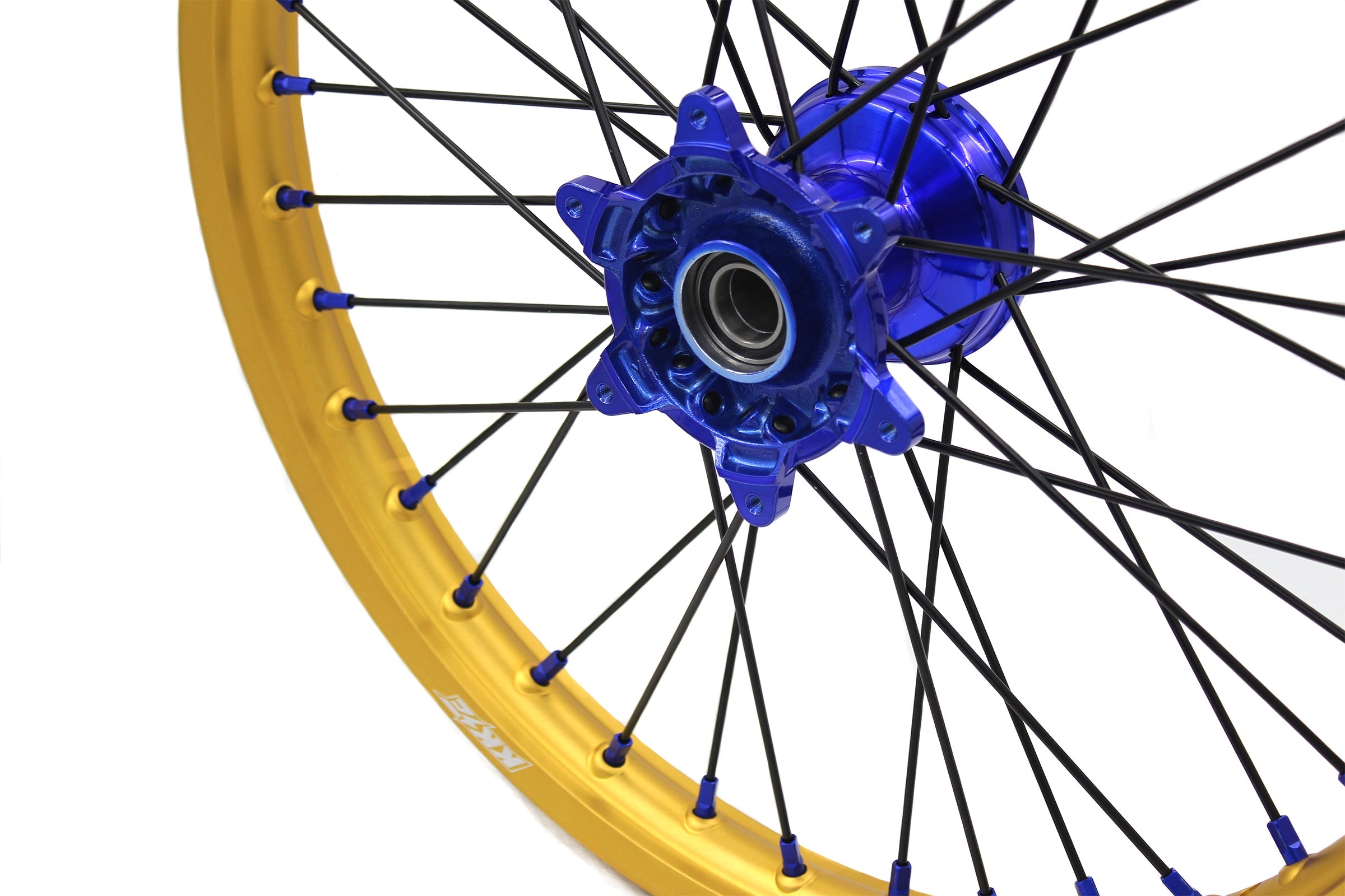 KKE 21"&19" Mx Dirtbike Cast Wheels For YAMAHA YZ125 YZ250 YZ250F YZ450F Gold Rim Black Spokes KKE Racing