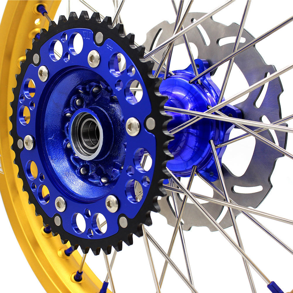 KKE 21"&18" Enduro Dirtbike Casting Wheels For YAMAHA YZ125 YZ250 1999-2016 YZ250F YZ450F 2003-2015 Gold Rim With Disc KKE Racing