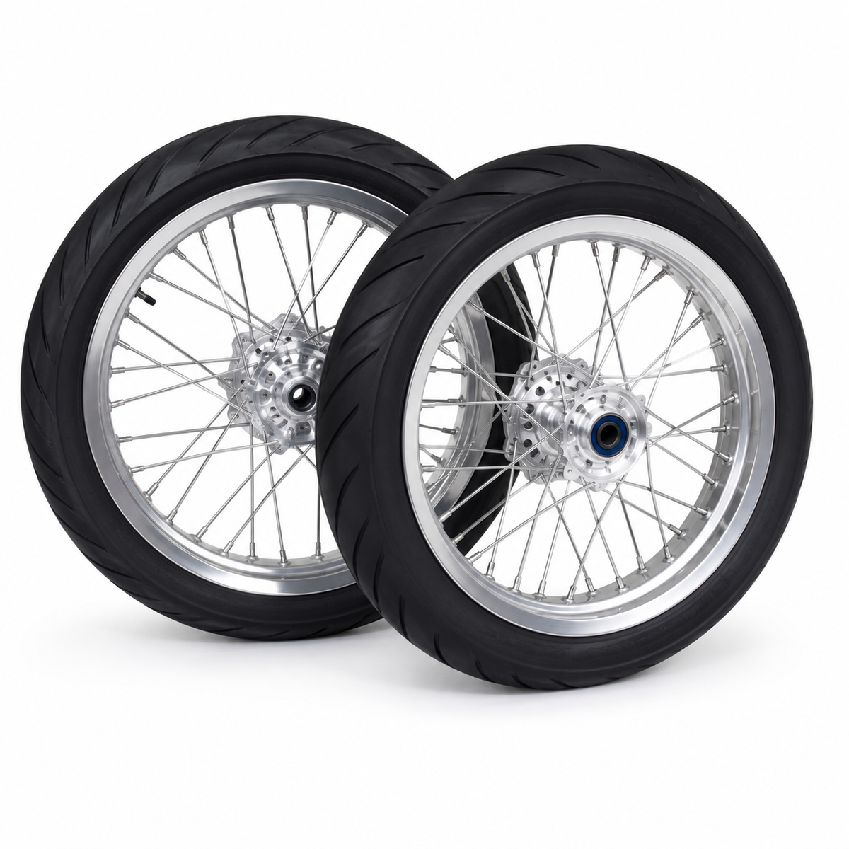 Ultra Bee Supermoto Wheelset (17in) Chrome/Black 79mods