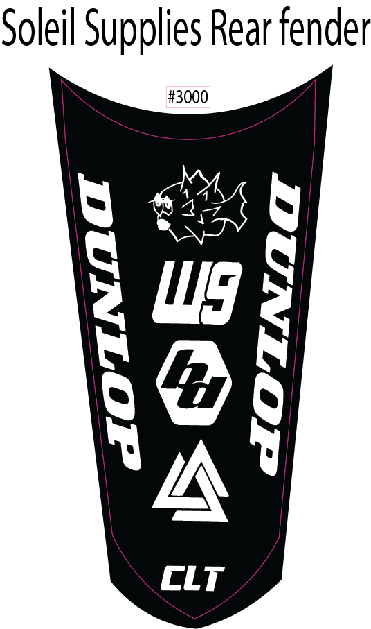 Soleil Supplies Rear Fender Decal - Riot Racing